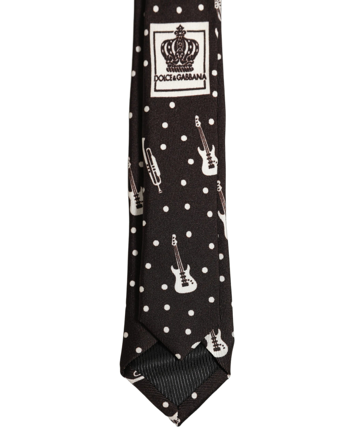 Dolce & Gabbana Schwarze Musikinstrument Seidenkrawatte zum Binden