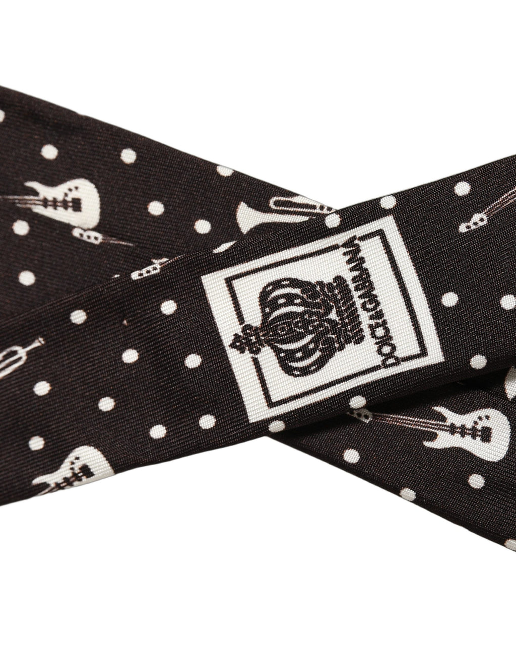 Dolce & Gabbana Schwarze Musikinstrument Seidenkrawatte zum Binden
