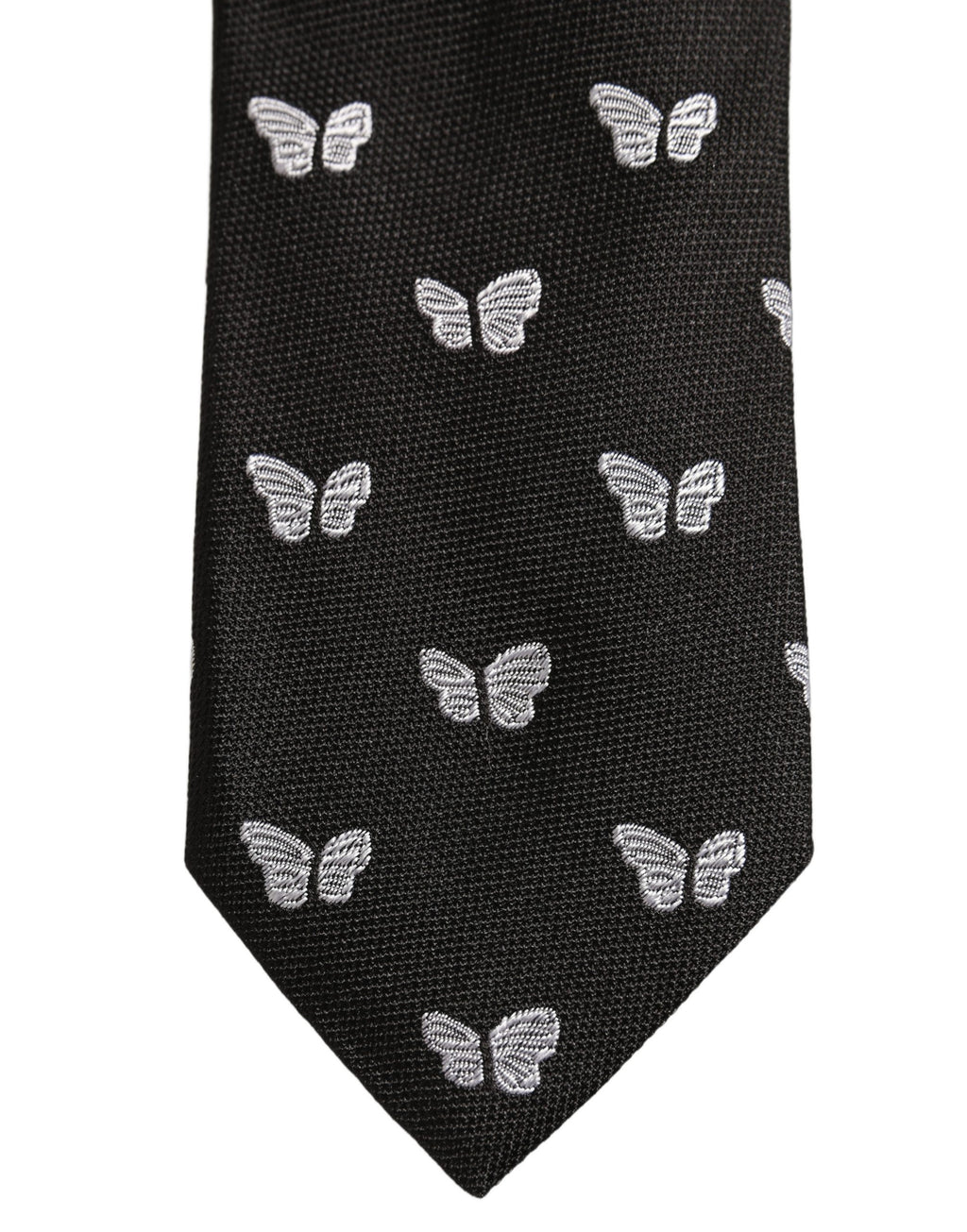 Dolce & Gabbana Men Black Silk Butterfly Adjustable Tied Necktie Tie