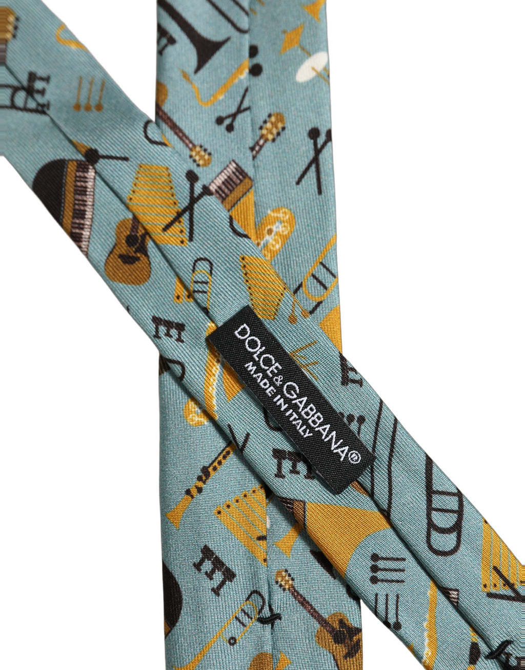 Dolce & Gabbana Light Blue Instruments Verstellbare Herrenkrawatte zum Binden