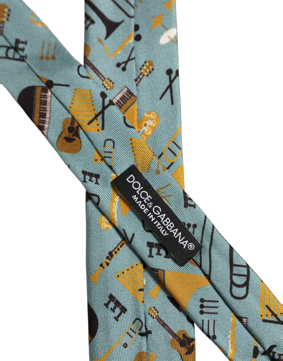 Dolce & Gabbana Light Blue Instruments Verstellbare Herrenkrawatte zum Binden