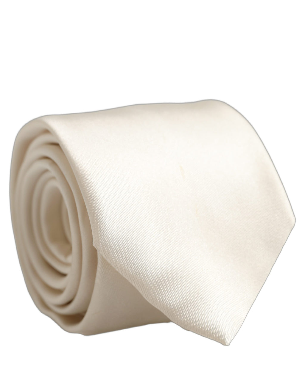 Dolce & Gabbana Cremefarbene Satin 100 % Seide Verstellbare Herren Krawatte