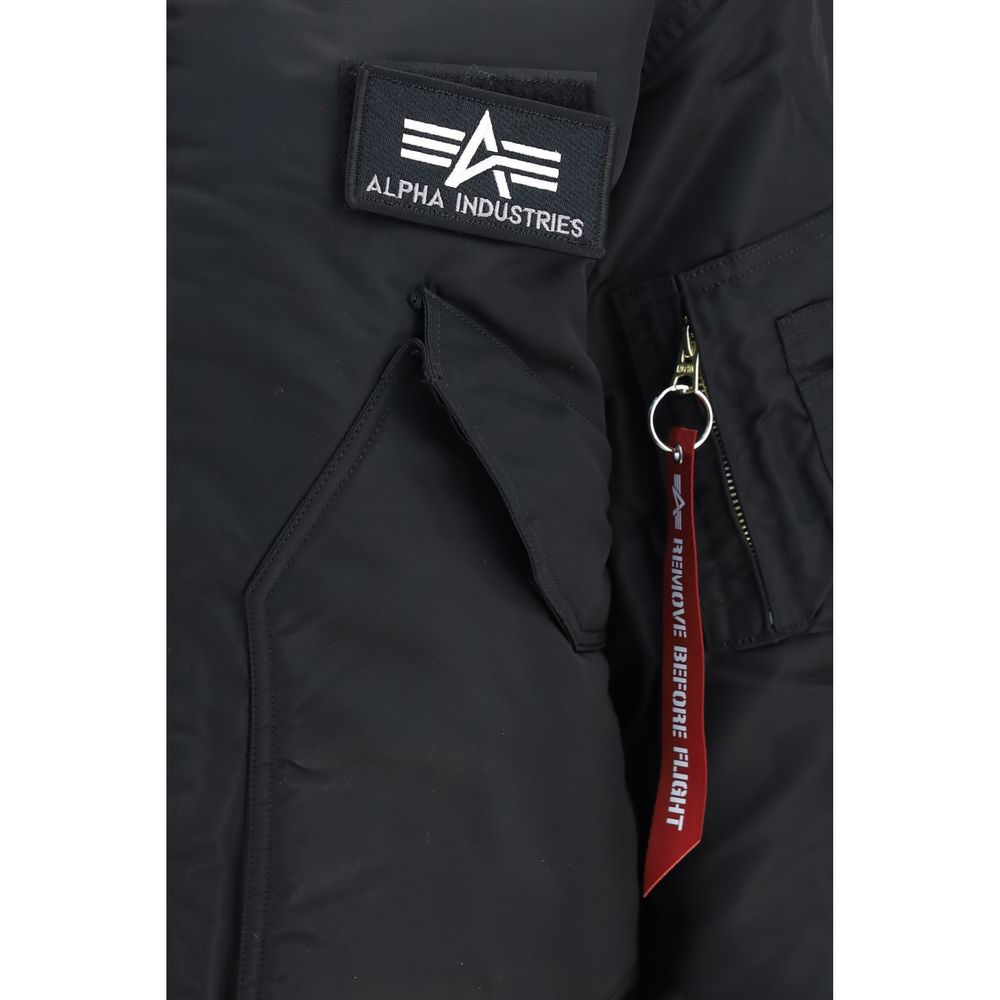 ALPHA INDUSTRIES Schwarze Polyester Bomberjacke