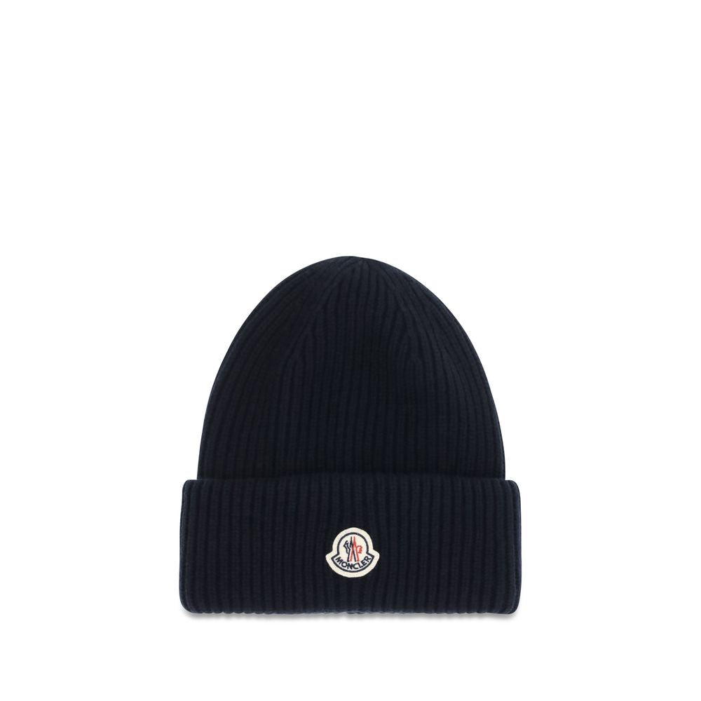 Moncler Blaue Wollmütze mit Oves Aries