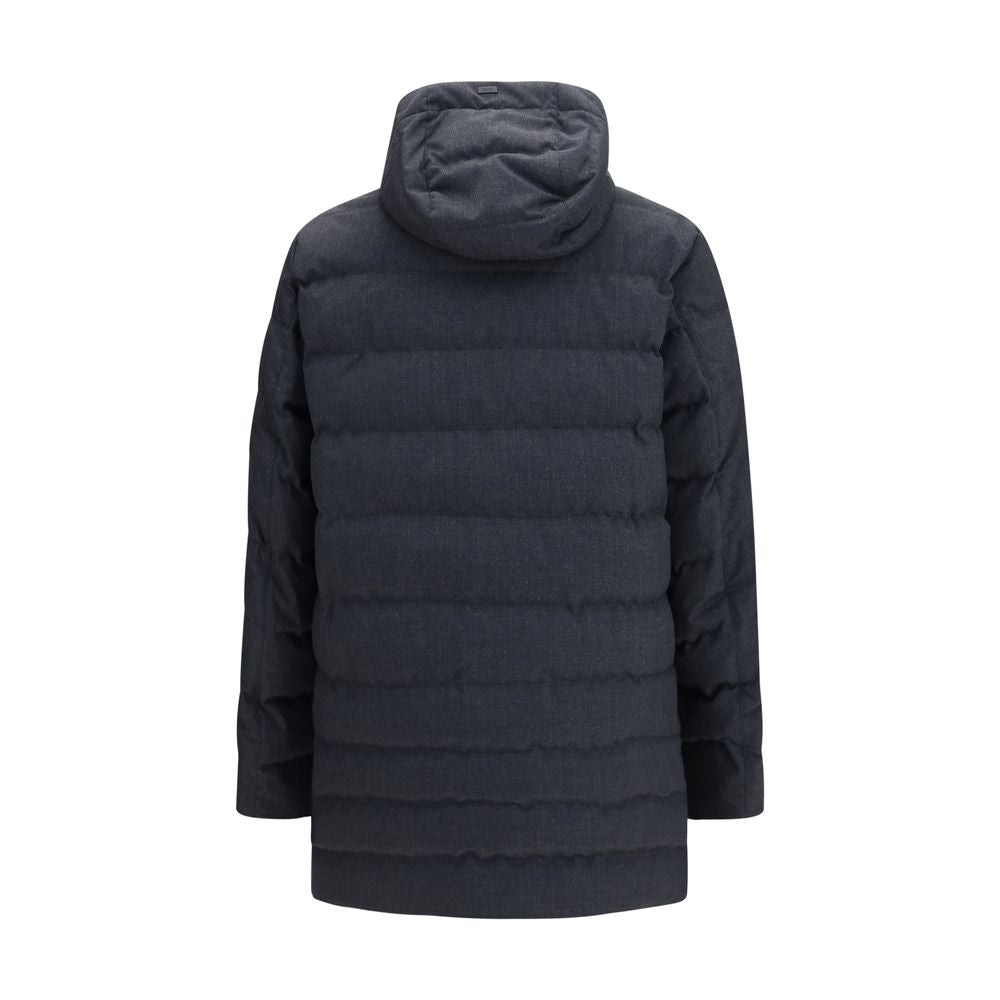 Herno Graue knielange Polyesterjacke