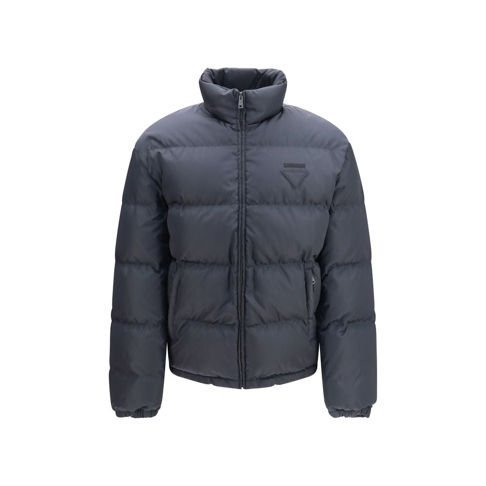 Prada Blaue Polyamidjacke in voller Länge