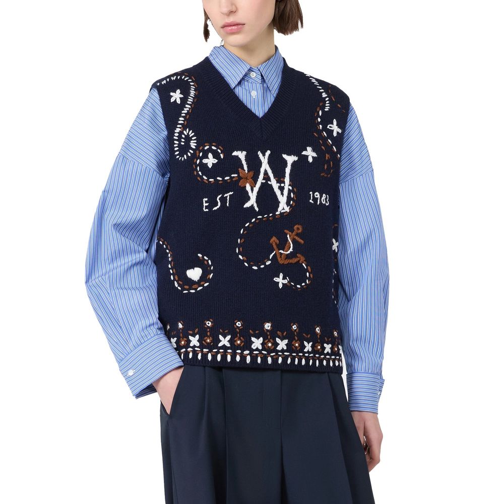 Max Mara Blaue Weste aus Schurwolle
