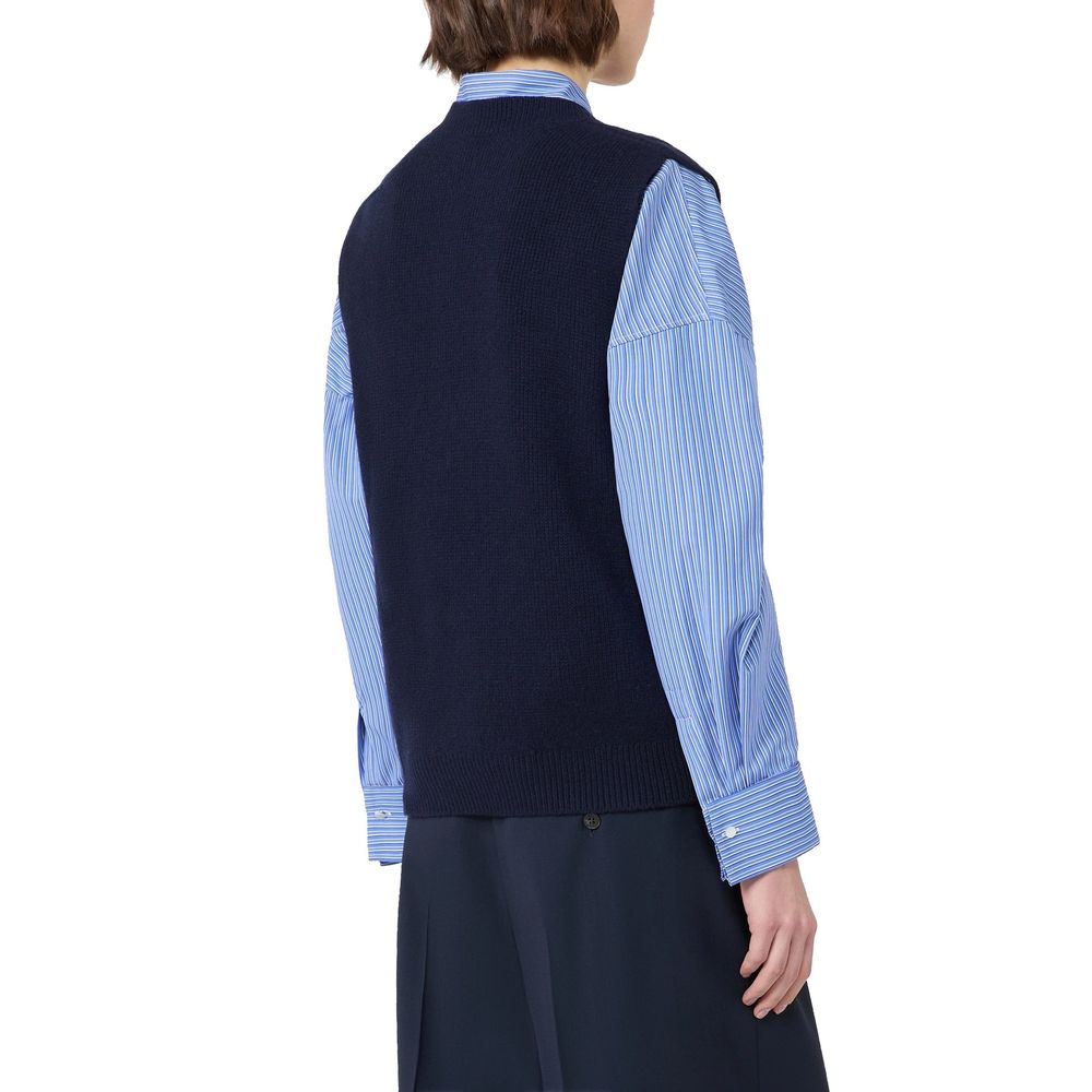 Max Mara Blaue Weste aus Schurwolle