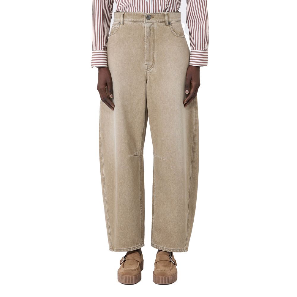 Max Mara Beige Baumwoll-Jeans-Denim