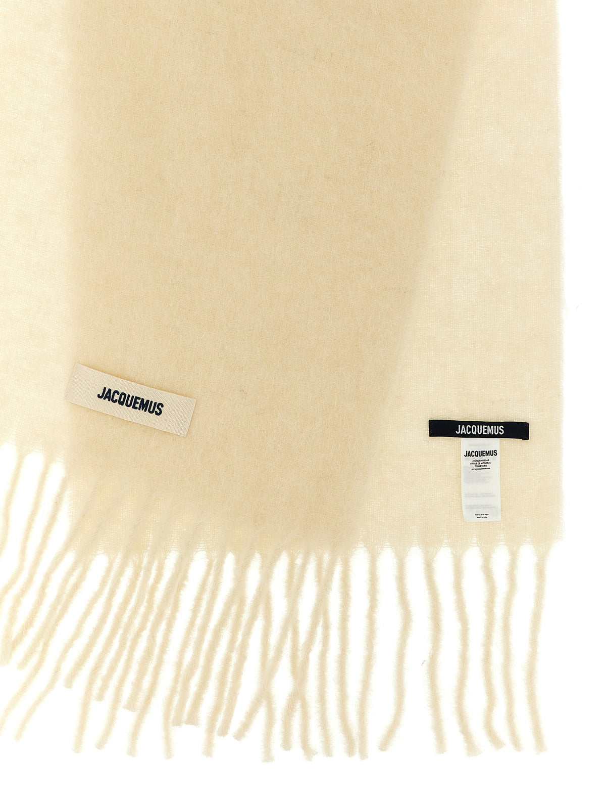 Jacquemus weißer Schal aus Alpakaleder
