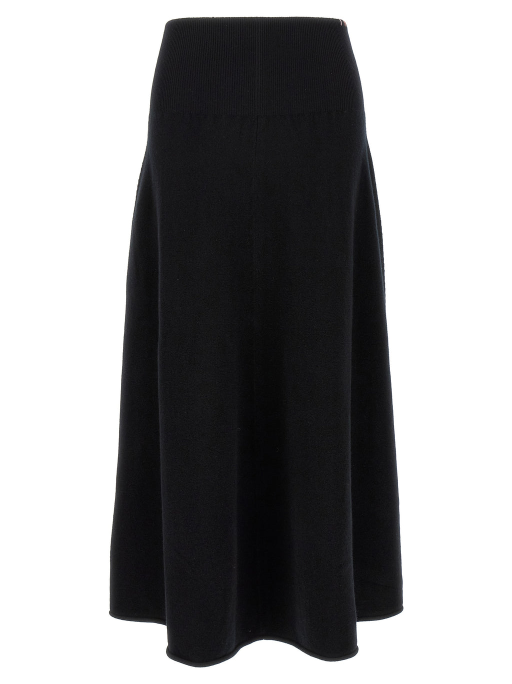 Extreme Cashmere Midirock aus schwarzem Kaschmir