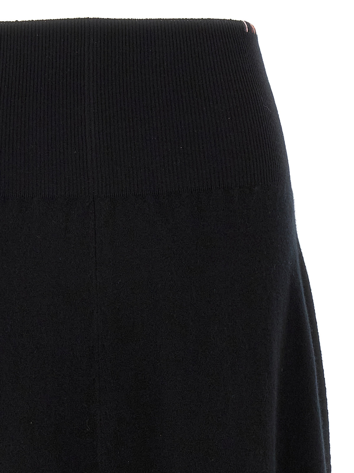 Extreme Cashmere Midirock aus schwarzem Kaschmir