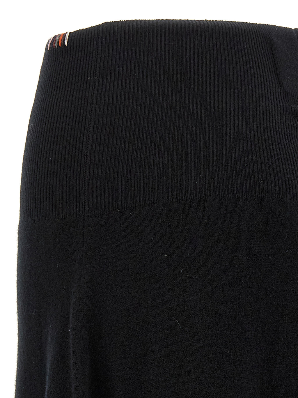 Extreme Cashmere Midirock aus schwarzem Kaschmir