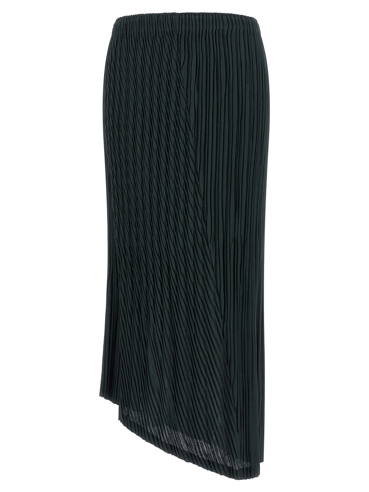 Issey Miyake Blauer Polyester-Midi-Rock