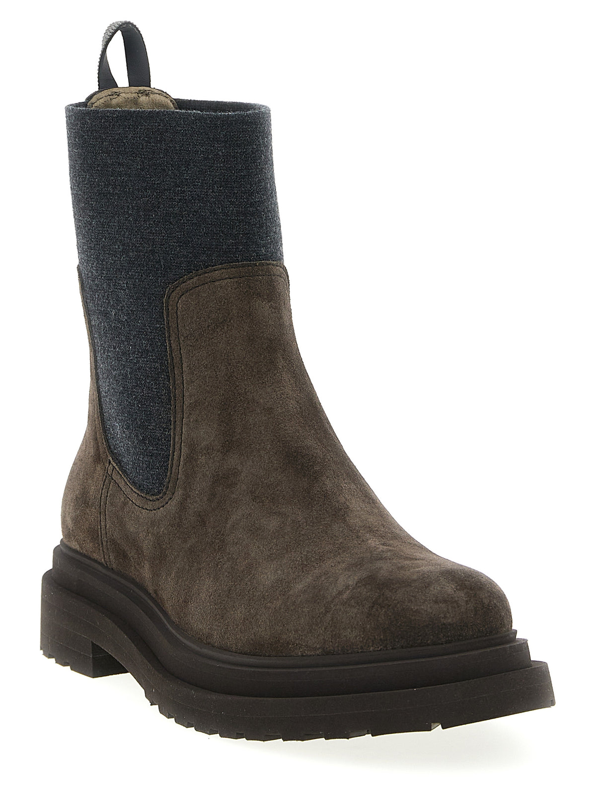 Brunello Cucinelli Braune Stiefeletten aus Kalbsleder