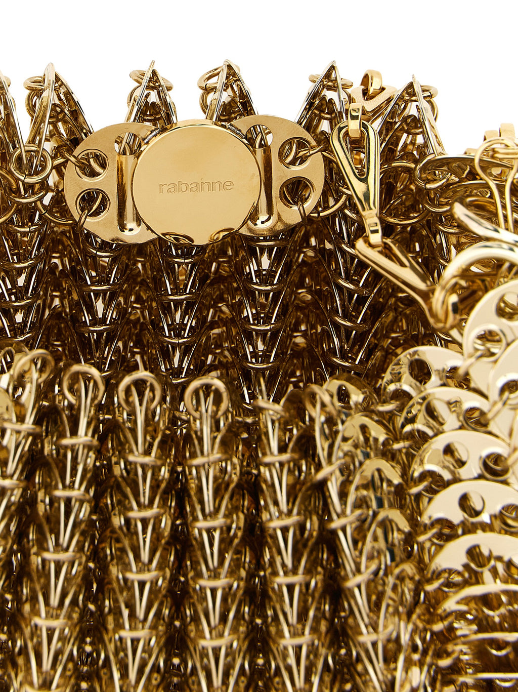 Paco Rabanne Goldene Edelstahl-Umhängetasche