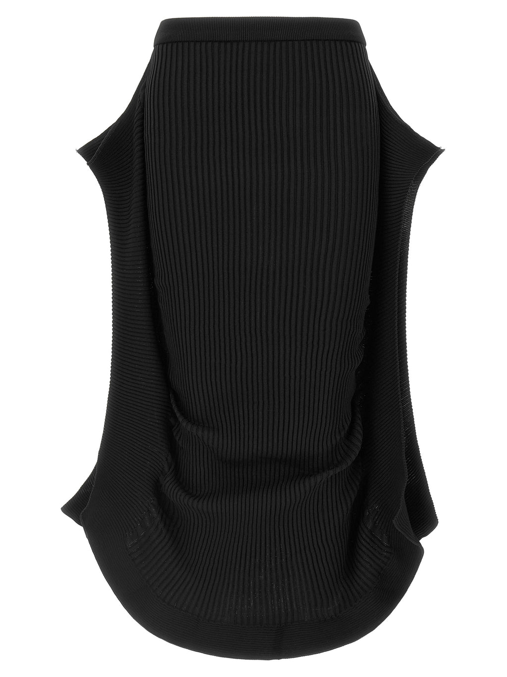 Issey Miyake schwarzer Polyester-Midirock