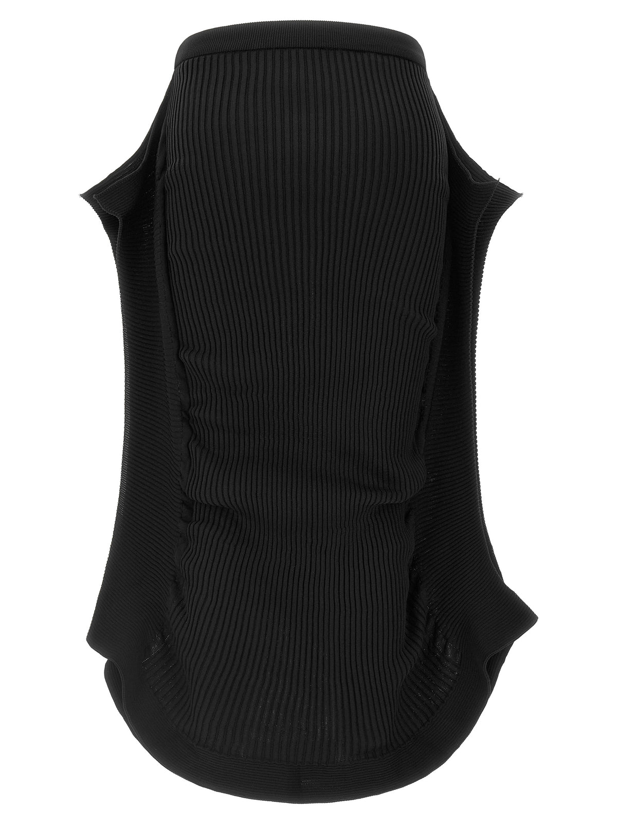 Issey Miyake schwarzer Polyester-Midirock