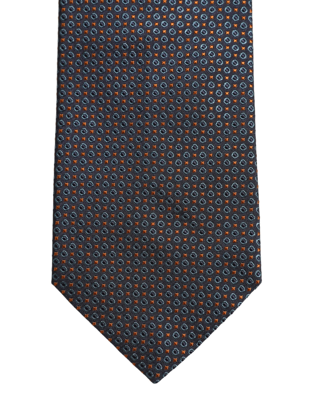 Dolce & Gabbana Dark Blue Geometric Silk Adjustable Necktie Accessory Tie