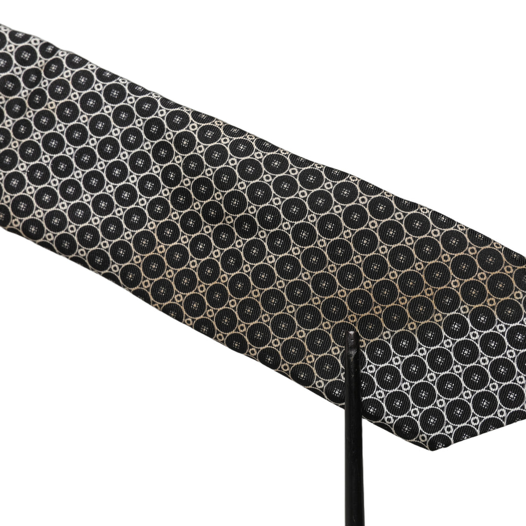 Dolce & Gabbana Schwarz Weiß Geometrisch Seide Verstellbar Krawatten-Accessoire Krawatte