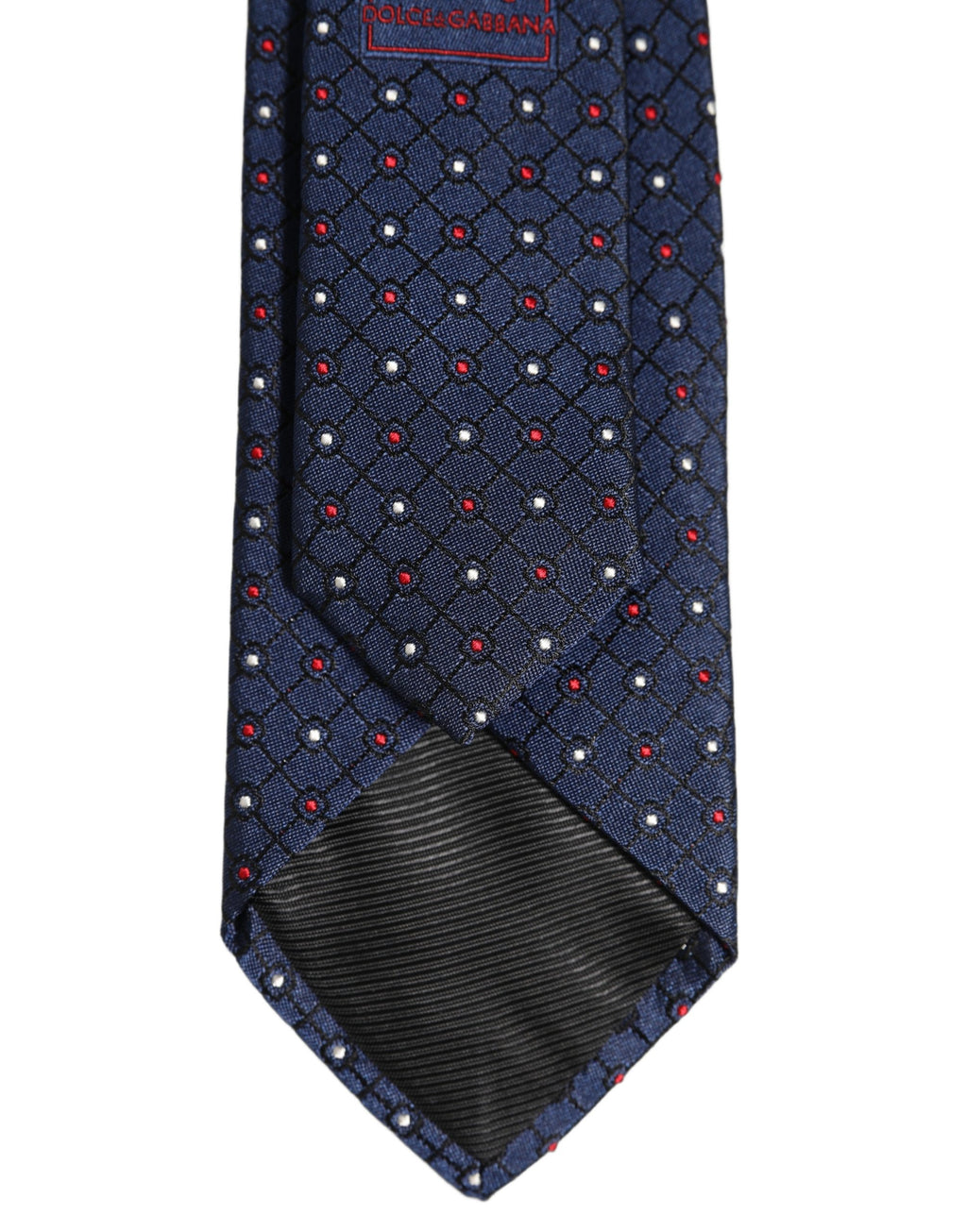 Dolce & Gabbana Blaue Rautenmuster Verstellbare Krawatte Herren Accessoire Krawatte