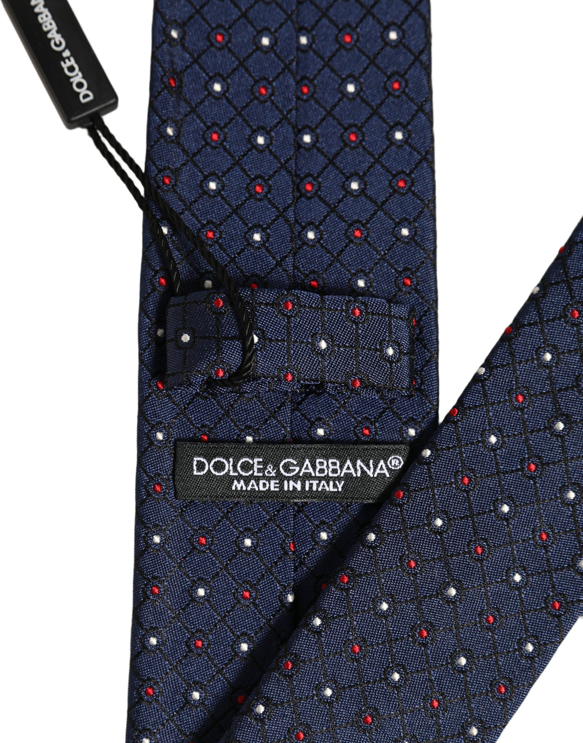 Dolce & Gabbana Blaue Rautenmuster Verstellbare Krawatte Herren Accessoire Krawatte