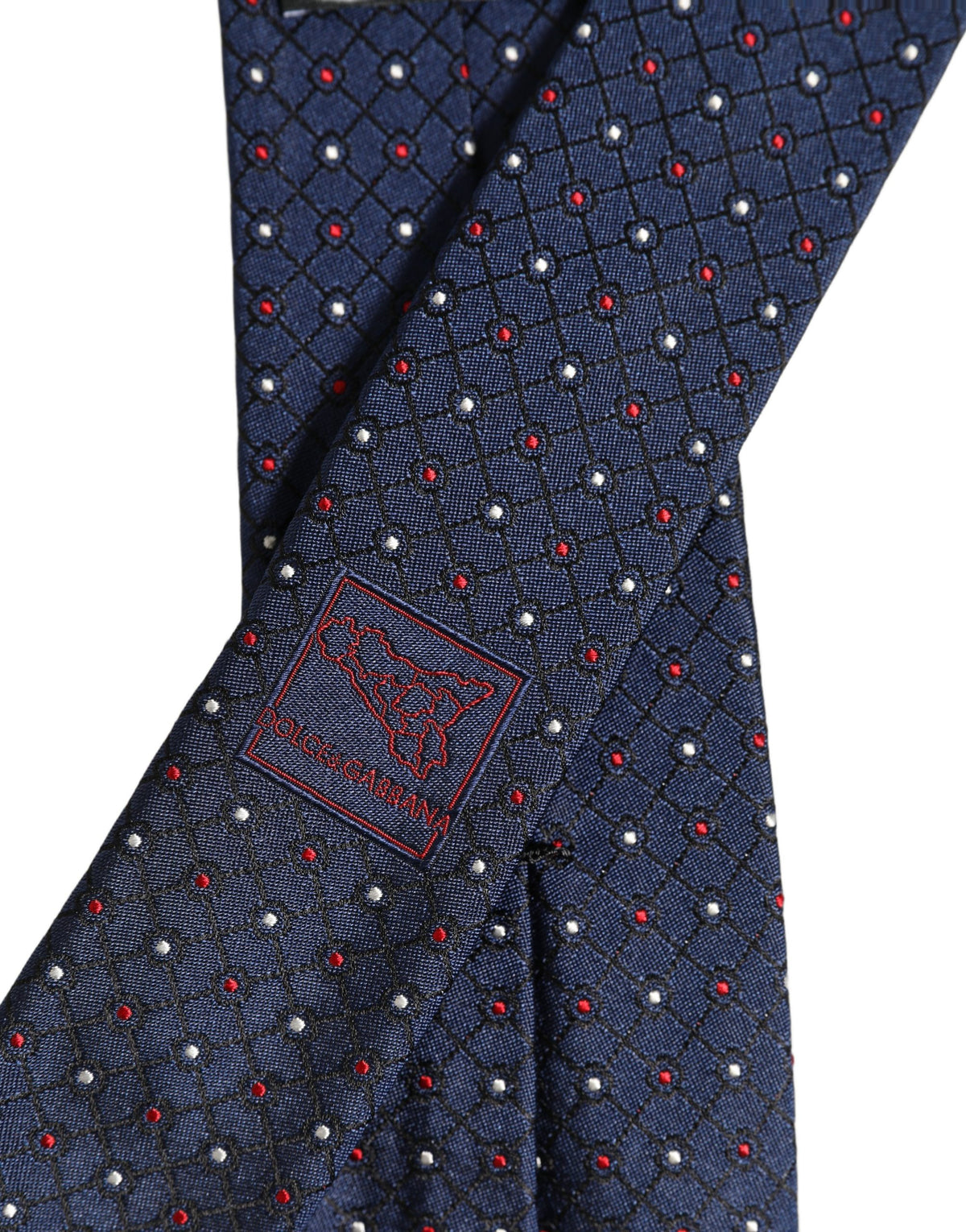 Dolce & Gabbana Blaue Rautenmuster Verstellbare Krawatte Herren Accessoire Krawatte