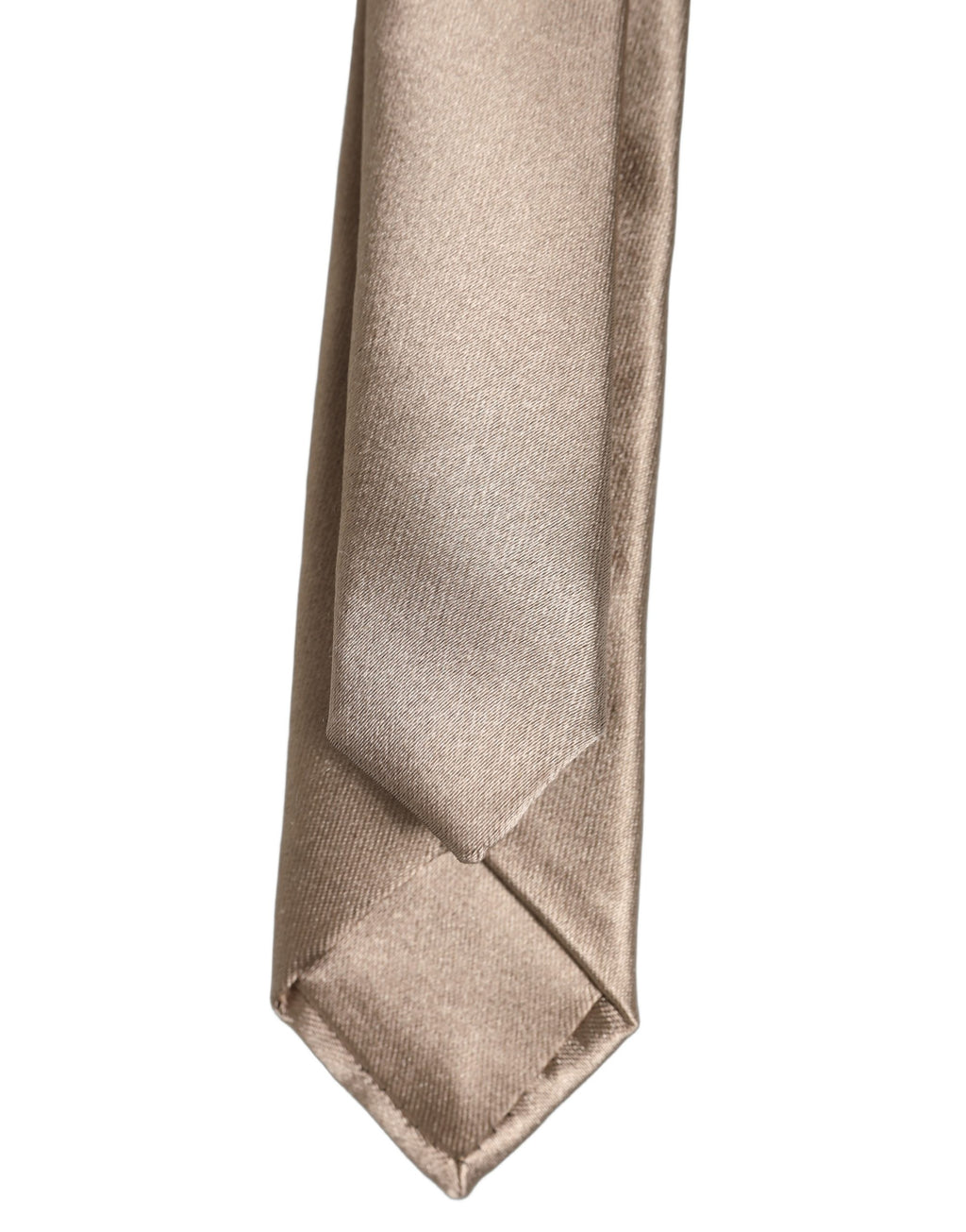 Dolce & Gabbana Brown Satin 100% Silk Adjustable Tied Men Necktie Tie