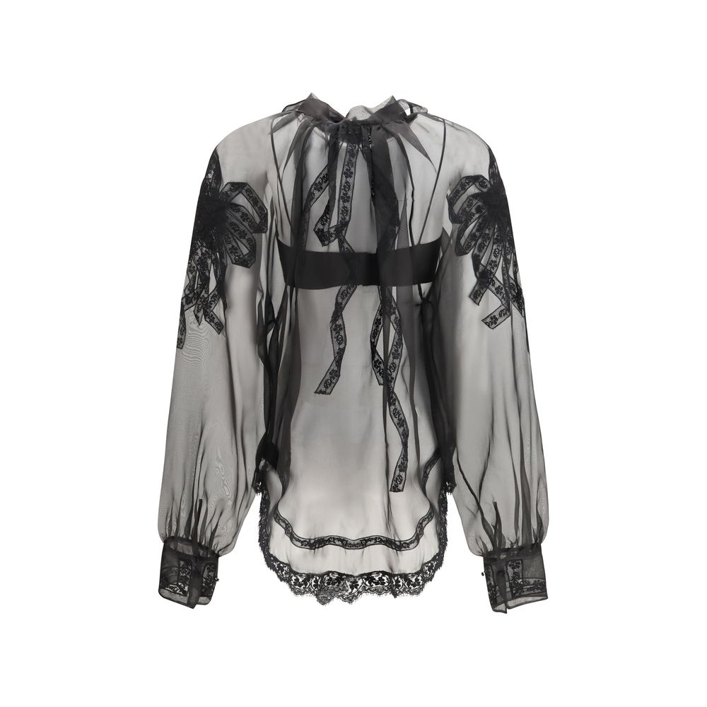 Ermanno Scervino Black Silk Shirt