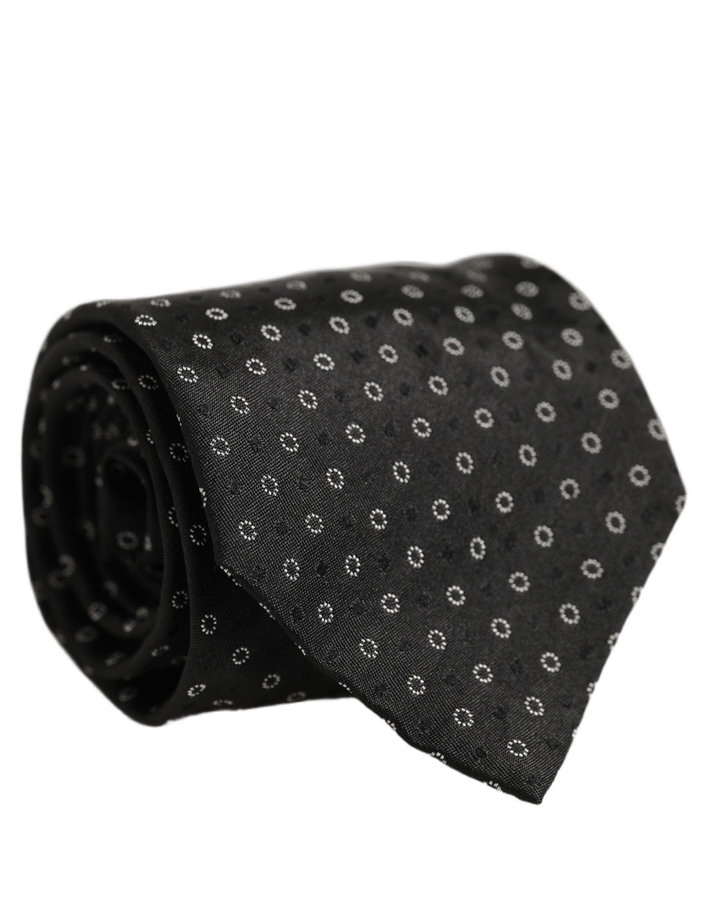 Dolce & Gabbana Schwarze geometrische Kreis verstellbare Krawatte Accessoire