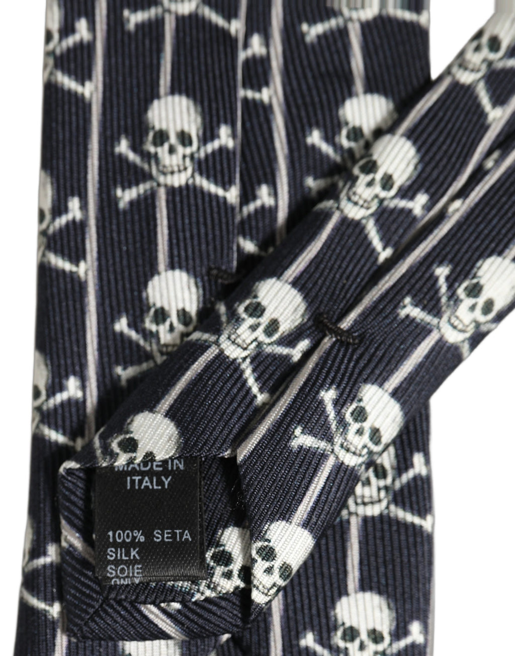 Dolce & Gabbana Men Black Silk Skull Fantasy Adjustable Tied Necktie Tie