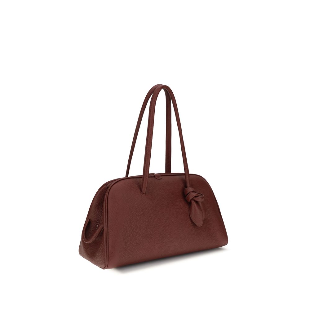 Jacquemus Bordeaux Schultertasche aus Kalbsleder Bos Taurus