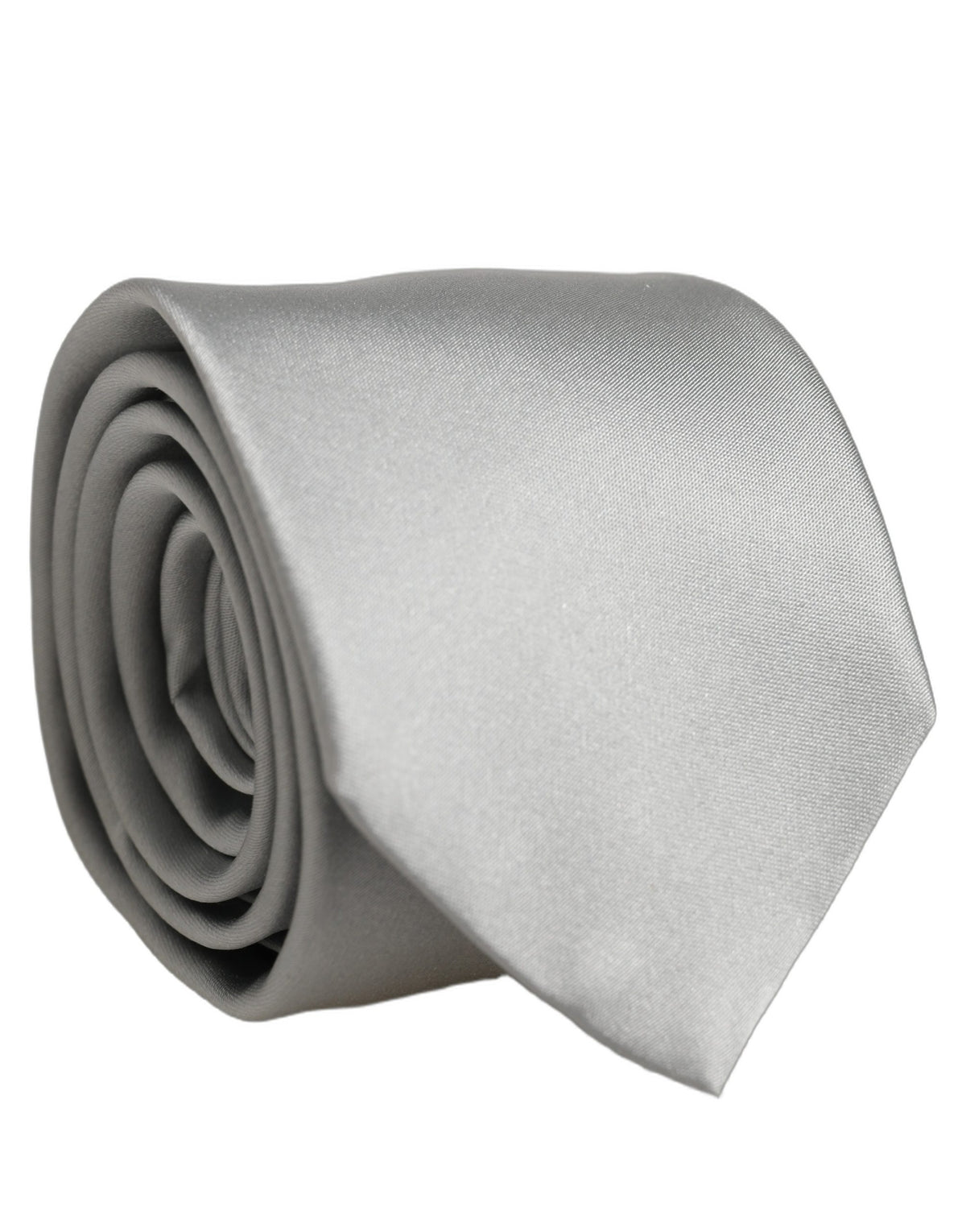 Dolce & Gabbana Graue Satin 100% Seide Verstellbare Herren Krawatte zum Binden