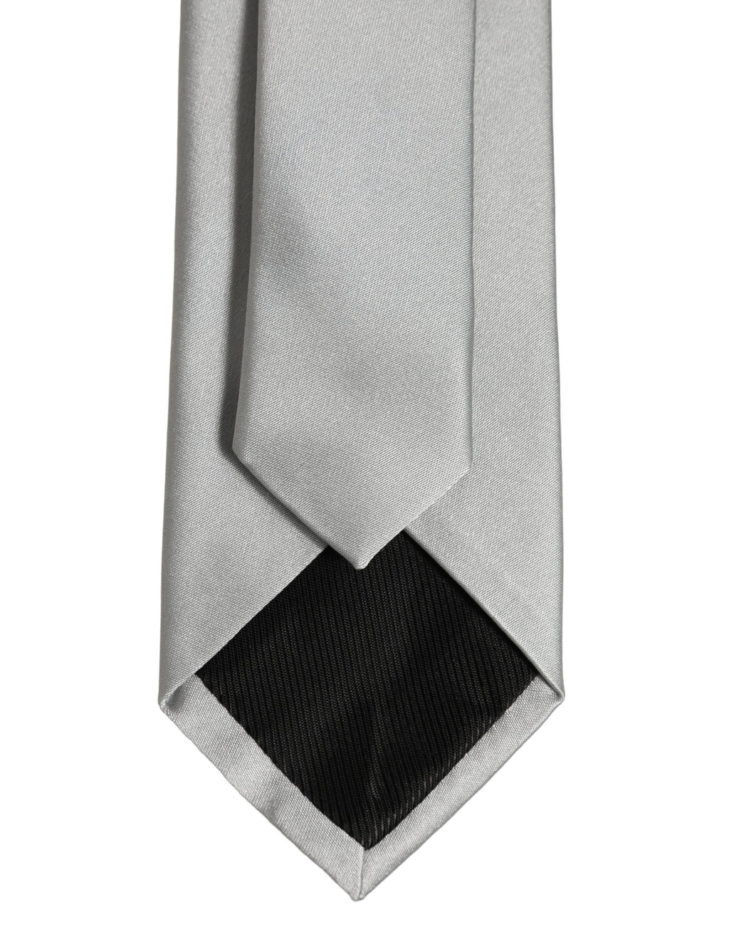 Dolce & Gabbana Graue Satin 100% Seide Verstellbare Herren Krawatte zum Binden