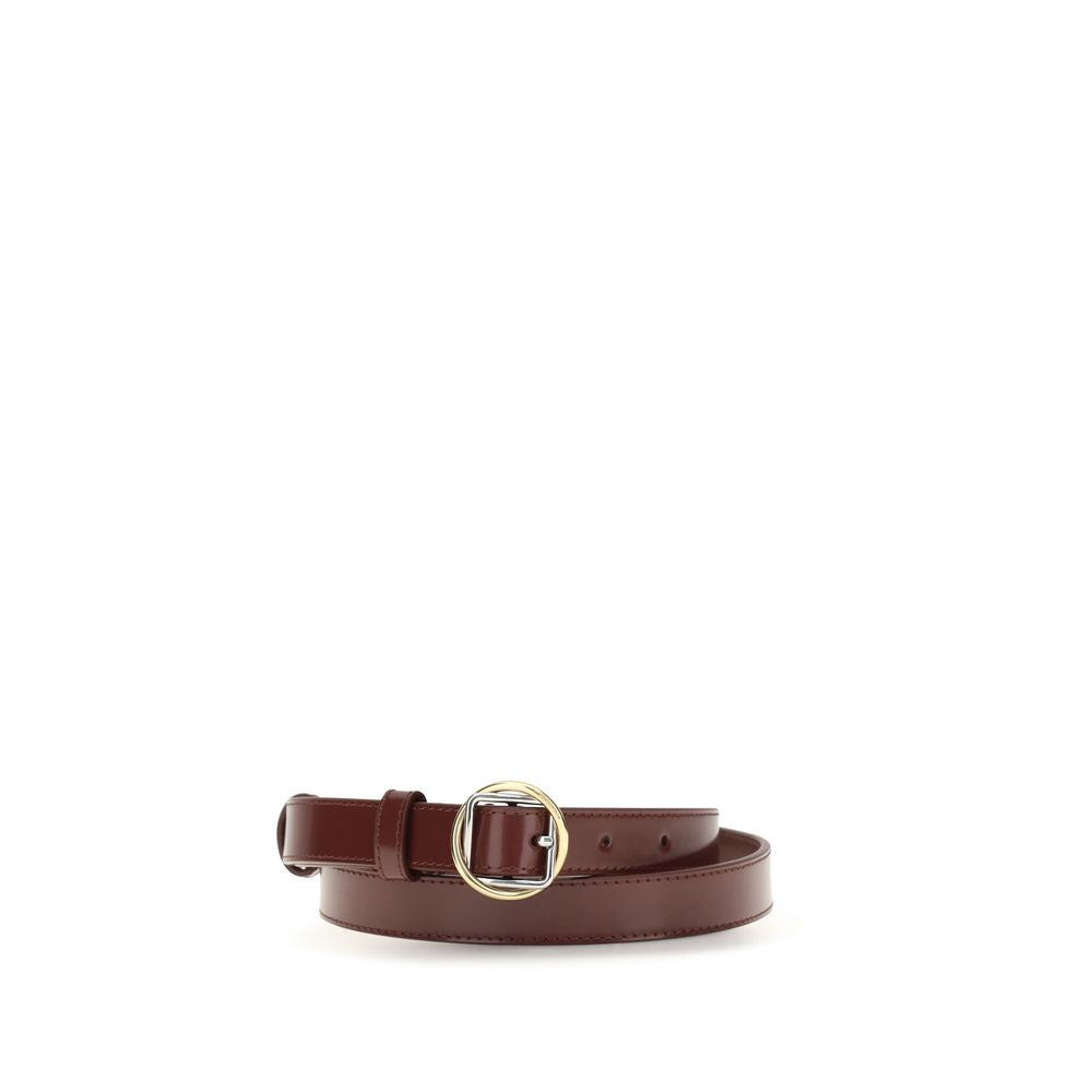 Jacquemus Bordeaux Kalbsleder Bos Taurus schmaler Gürtel