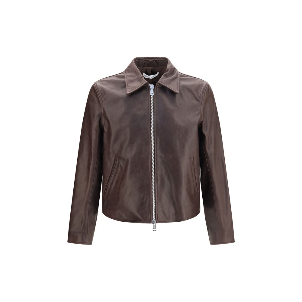 Our Legacy Jacke aus braunem Kalbsleder vom Bos Taurus