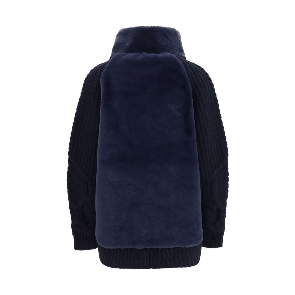 Herno Blue Wool Ovis Aries Langer Mantel