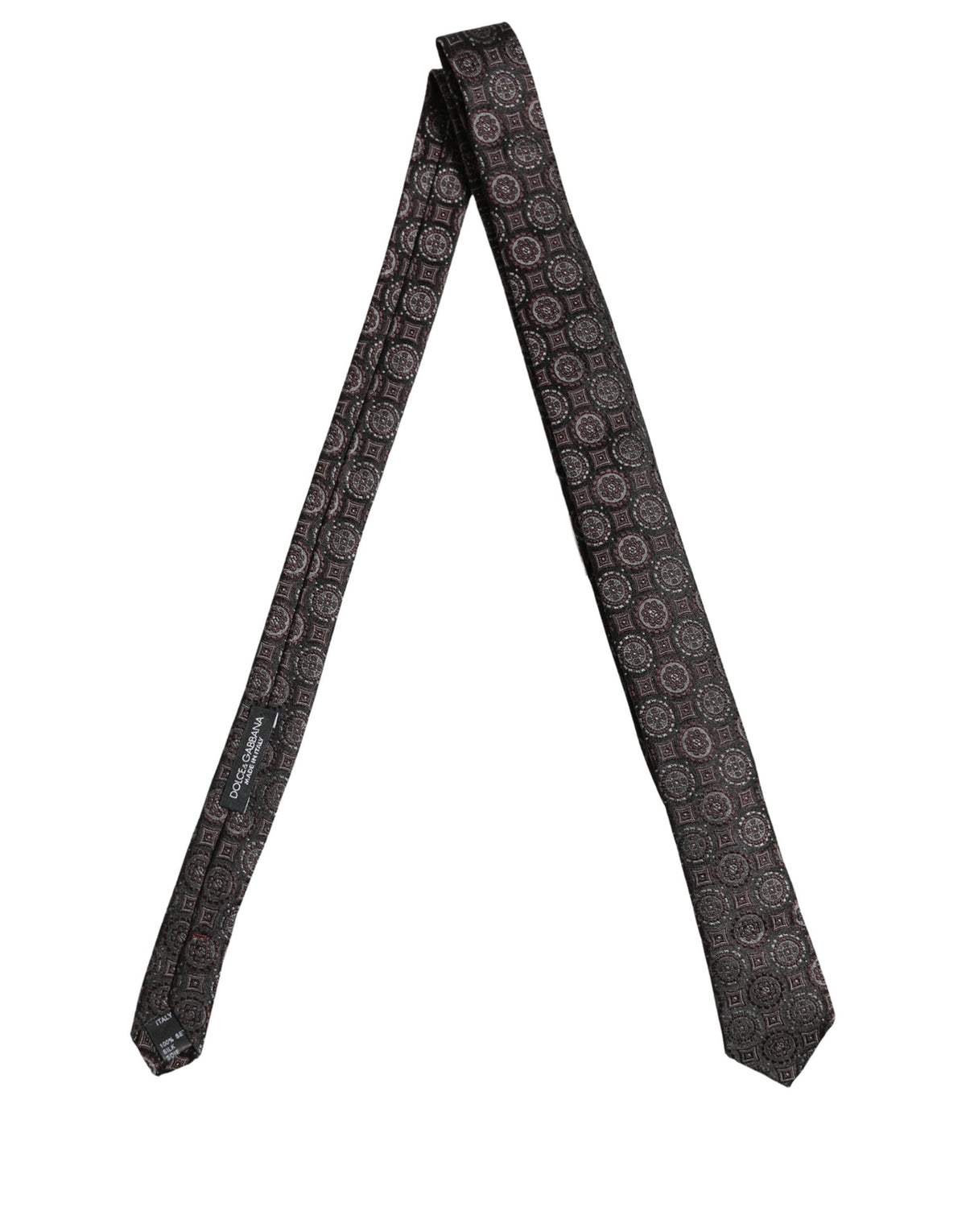 Dolce & Gabbana Dunkellila Geometrische Verstellbare Halsbinden-Accessoire Krawatte