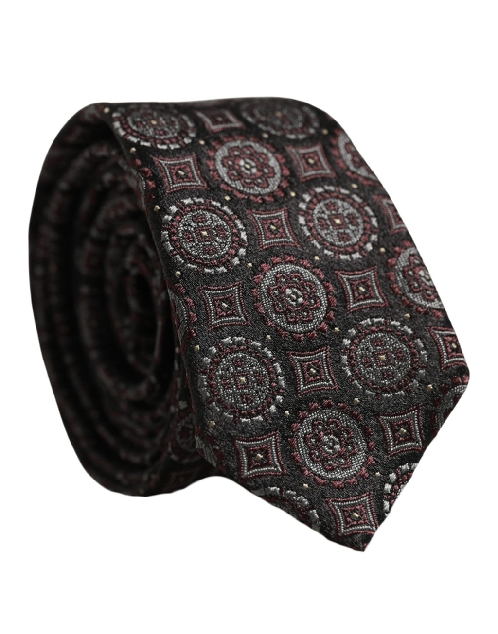Dolce & Gabbana Dunkellila Geometrische Verstellbare Halsbinden-Accessoire Krawatte