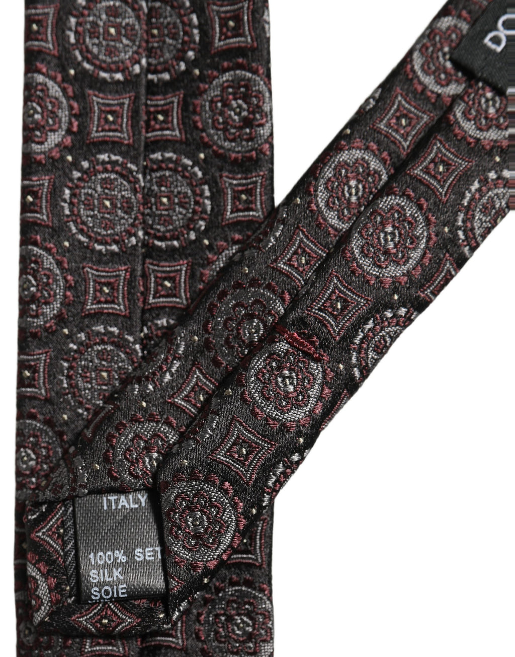 Dolce & Gabbana Dunkellila Geometrische Verstellbare Halsbinden-Accessoire Krawatte