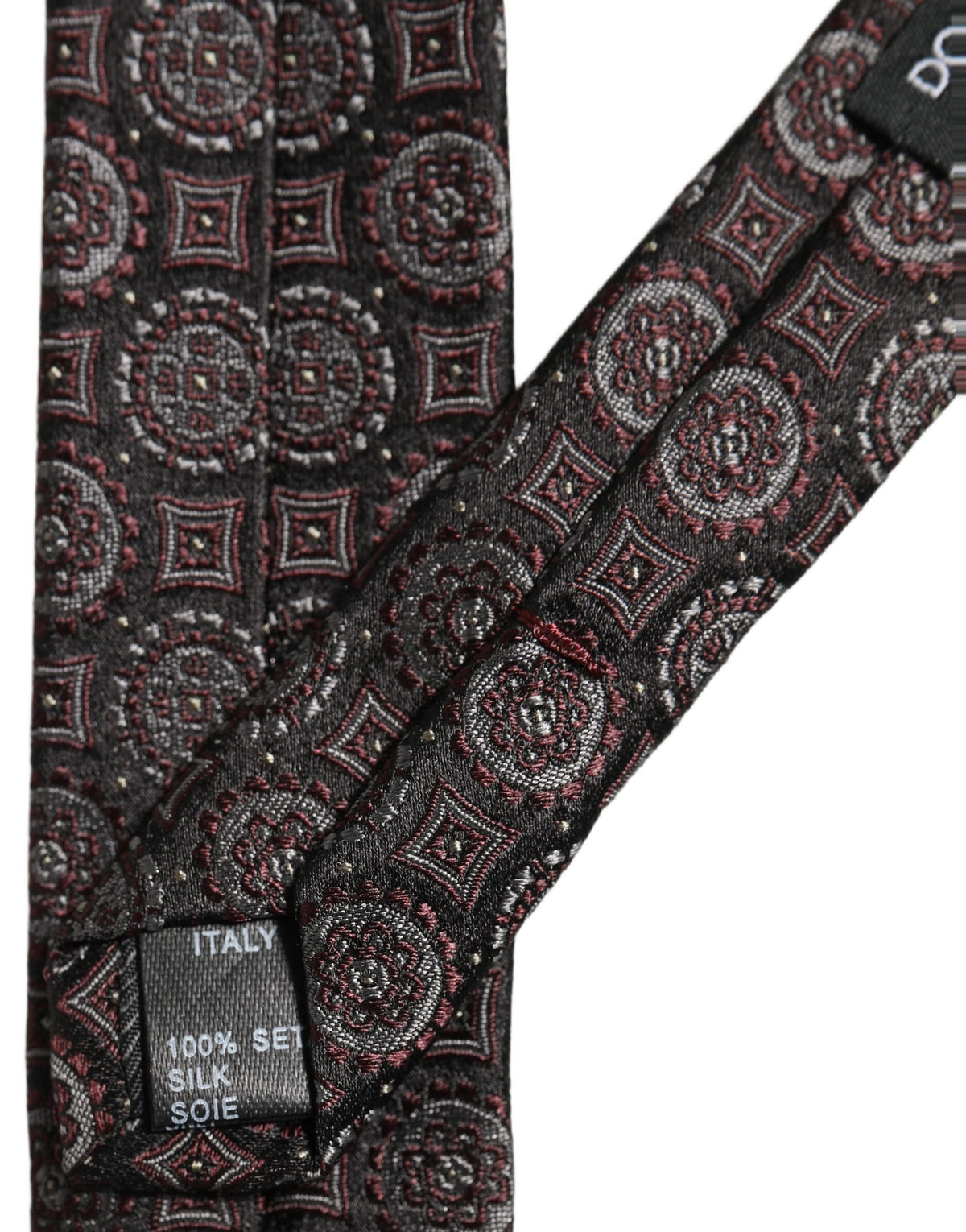 Dolce & Gabbana Dunkellila Geometrische Verstellbare Halsbinden-Accessoire Krawatte