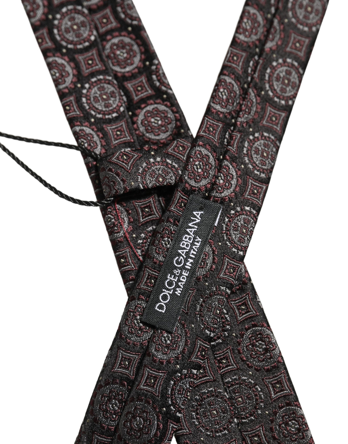 Dolce & Gabbana Dunkellila Geometrische Verstellbare Halsbinden-Accessoire Krawatte