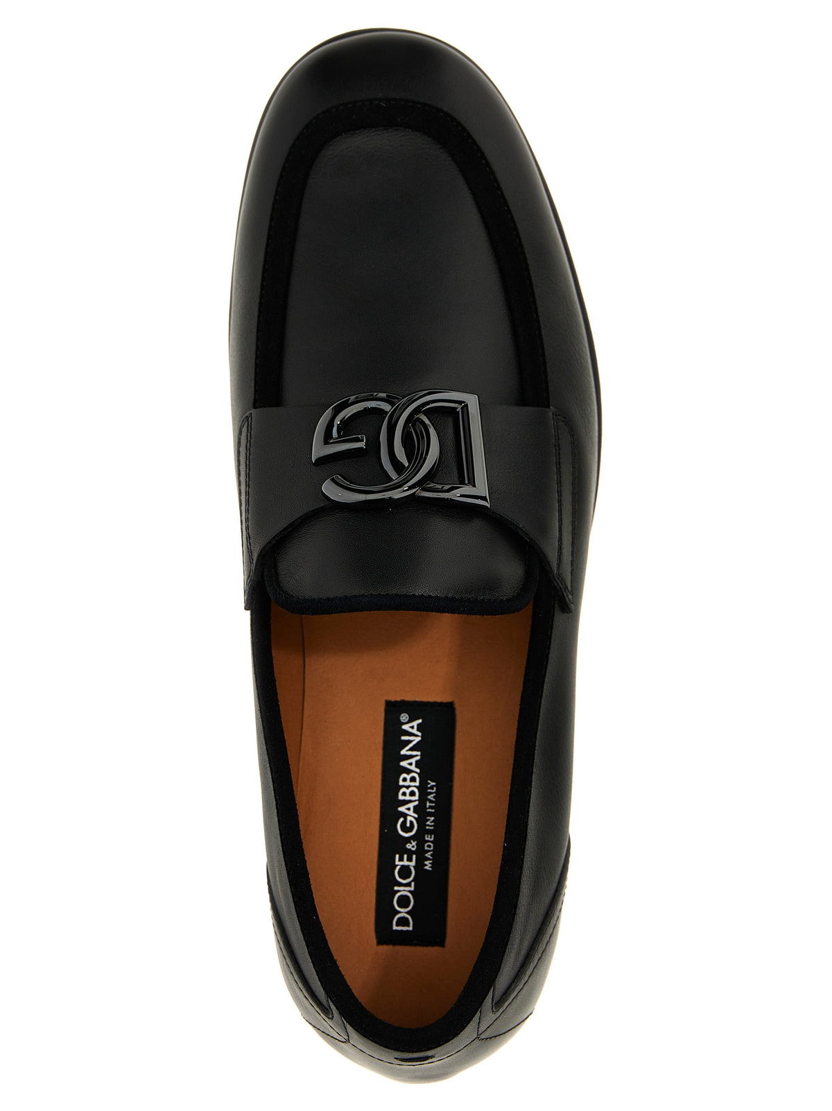 Dolce & Gabbana Slip-On-Loafer aus schwarzem Kalbsleder