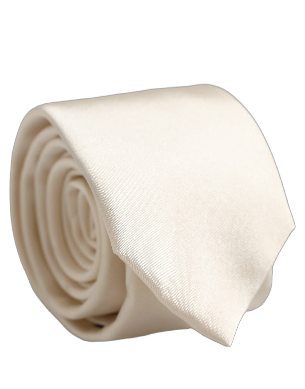Dolce & Gabbana Cremefarbene Satin-Krawatte aus 100 % Seide für Herren mit verstellbarem Band