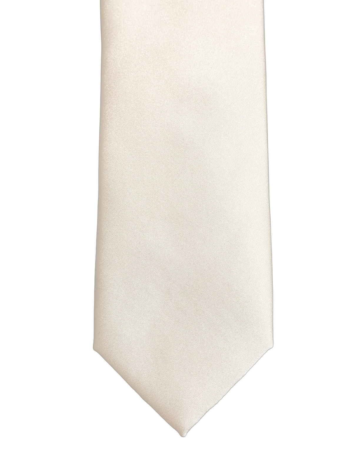 Dolce & Gabbana Cremefarbene Satin-Krawatte aus 100 % Seide für Herren mit verstellbarem Band