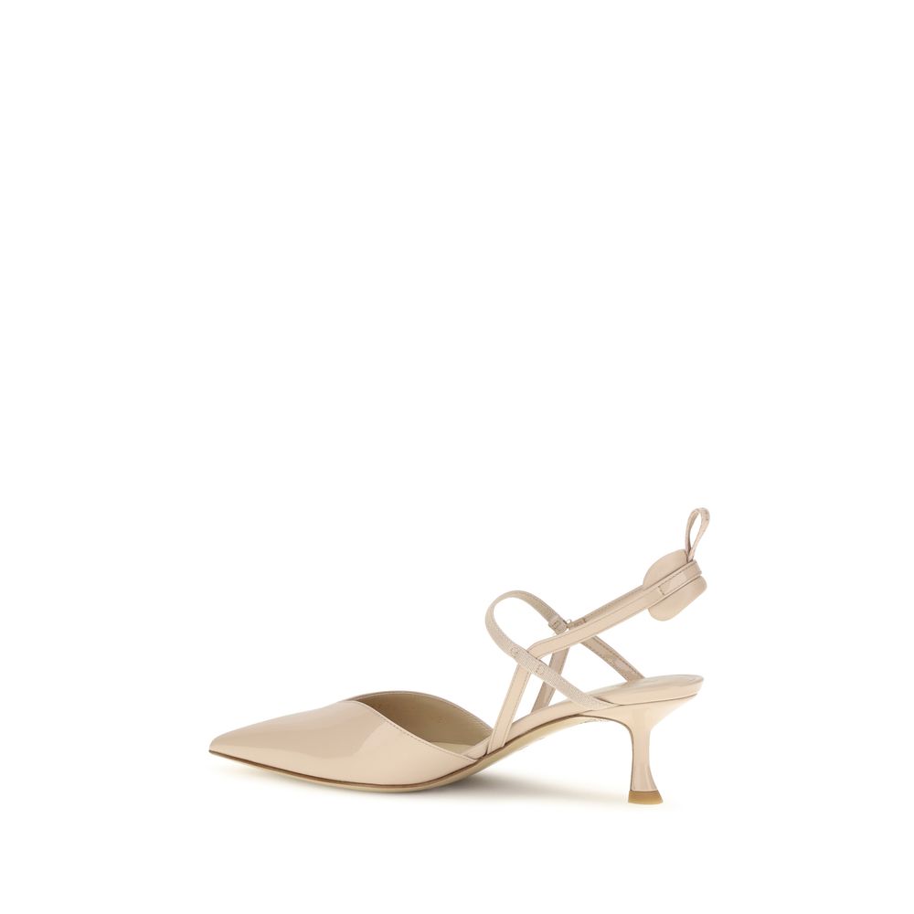 Fendi Pumps aus beigefarbenem Kalbsleder