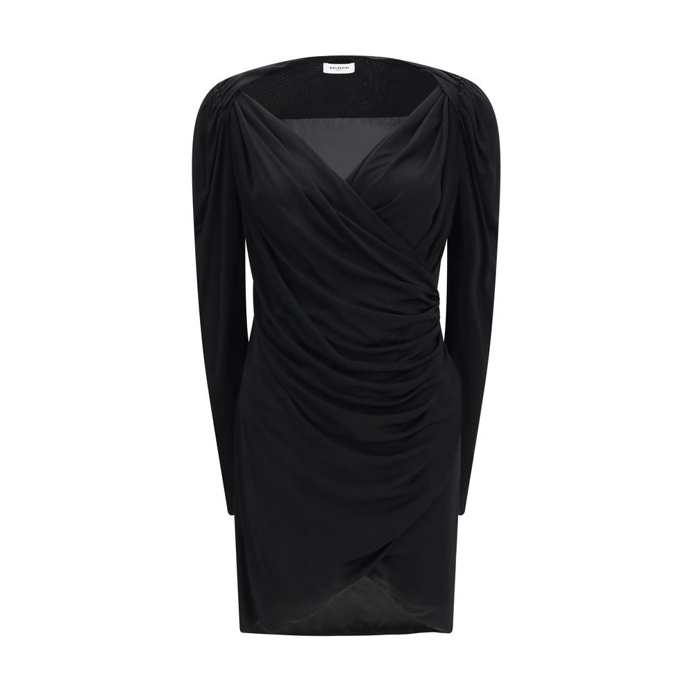 Balmain Schwarzes, lässiges Viskosekleid