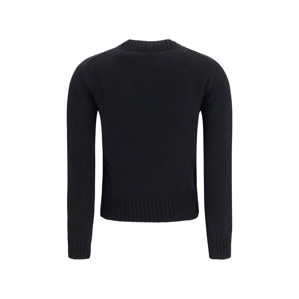 Ami Paris Schwarzes Wolle Oves Aries Sweatshirt