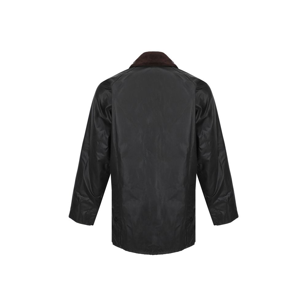 Barbour Schwarze Baumwolljacke in voller Länge