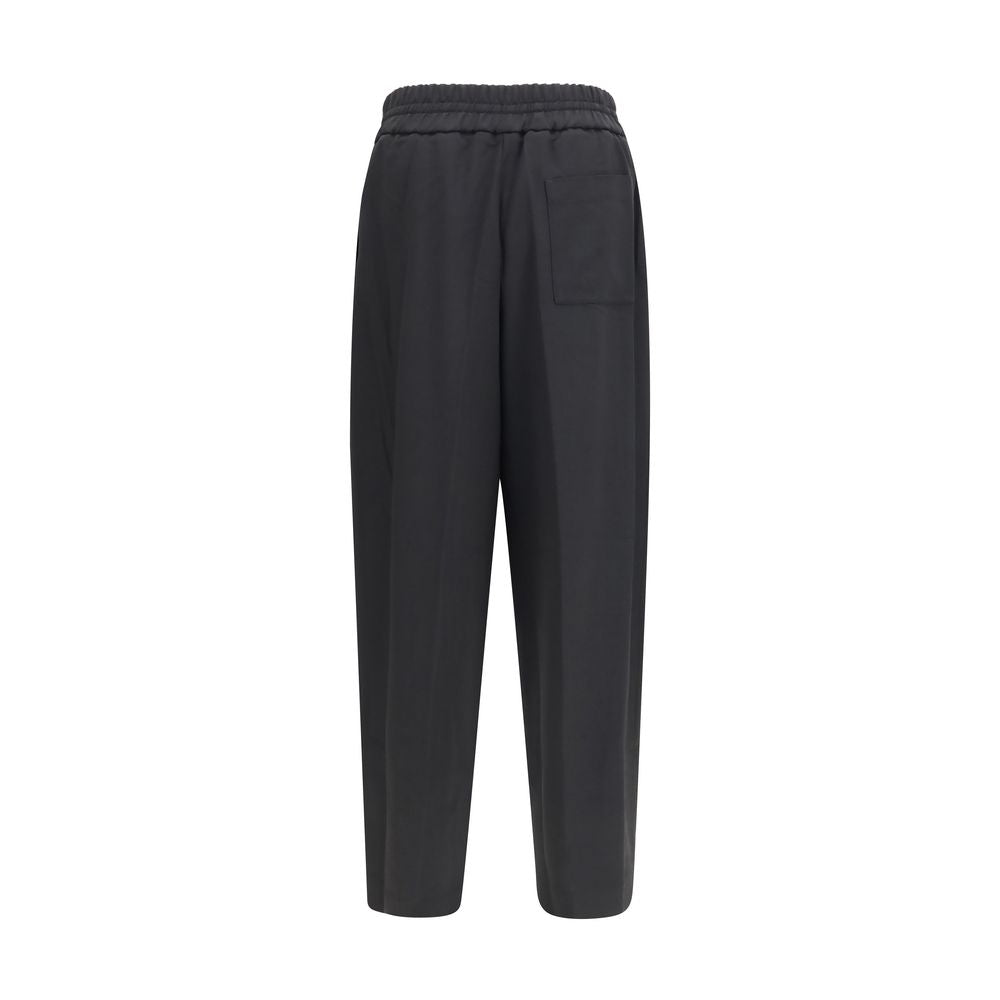Ami Paris Freizeithose aus schwarzer Wolle und Schurwolle